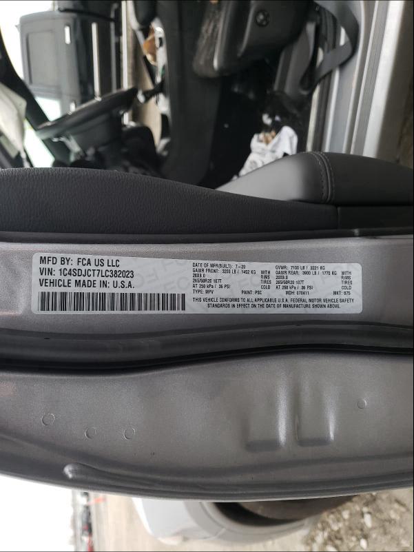 Продаж на аукціоні авто 2020 Dodge Durango R/, vin: 1C4SDJCT7LC382023, номер лоту: 29807061