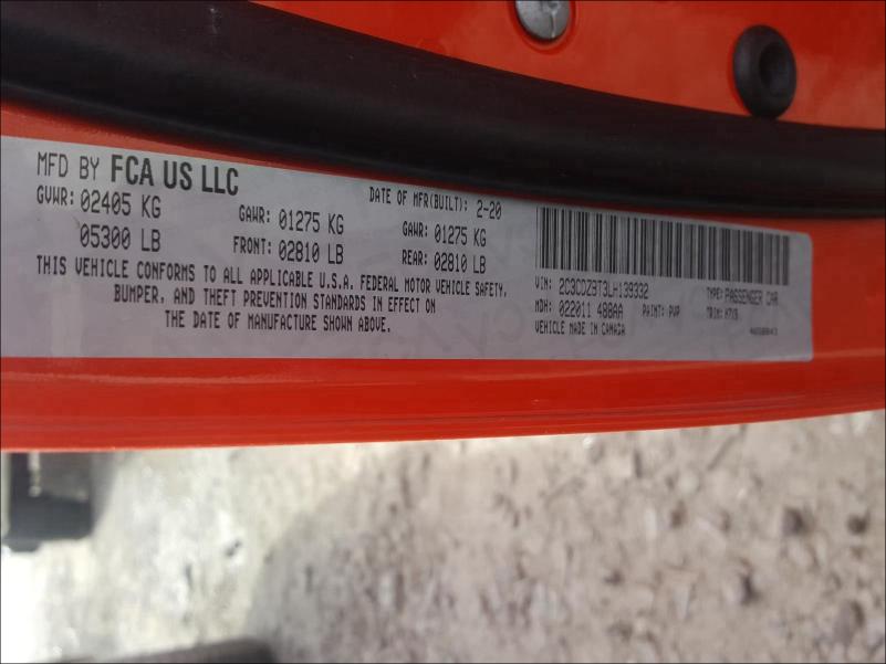 35842261 :رقم المزاد ، 2C3CDZBT3LH139332 vin ، 2020 Dodge Challenger مزاد بيع