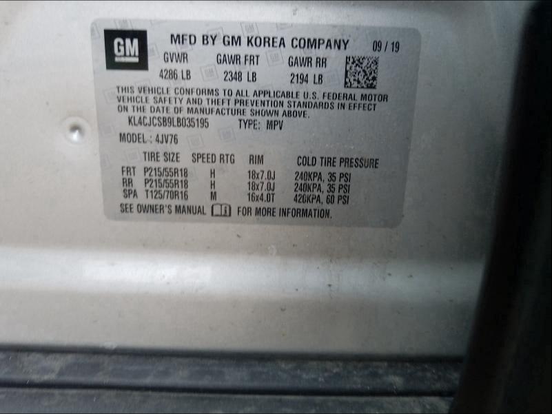 Продаж на аукціоні авто 2020 Buick Encore Ess, vin: KL4CJCSB9LB035195, номер лоту: 37307151