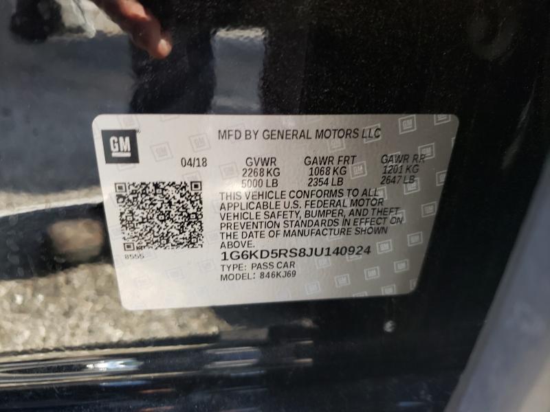 Auction sale of the 2018 Cadillac Ct6 Luxury, vin: 1G6KD5RS8JU140924, lot number: 39696921