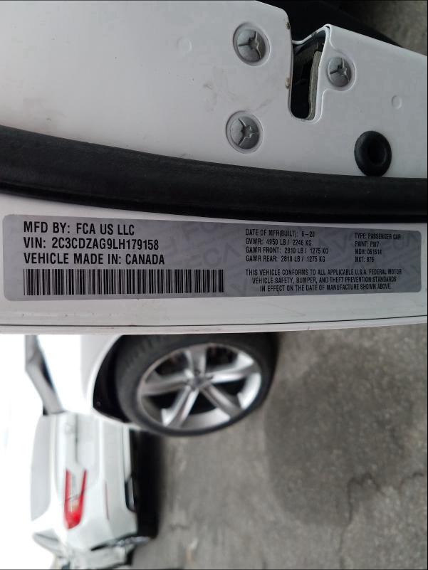 Продаж на аукціоні авто 2020 Dodge Challenger, vin: 2C3CDZAG9LH179158, номер лоту: 41575351