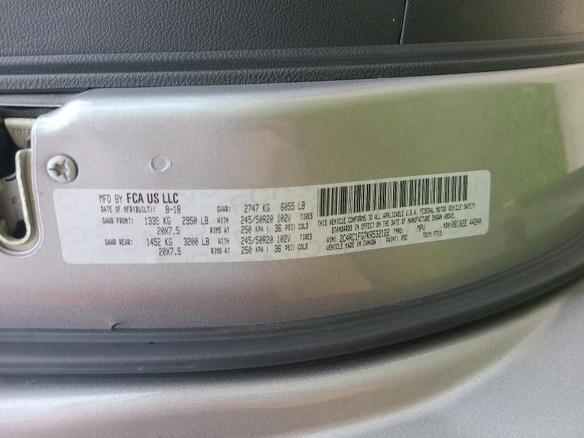 43490131 :رقم المزاد ، 2C4RC1FG7KR532122 vin ، 2019 Chrysler Pacifica T مزاد بيع