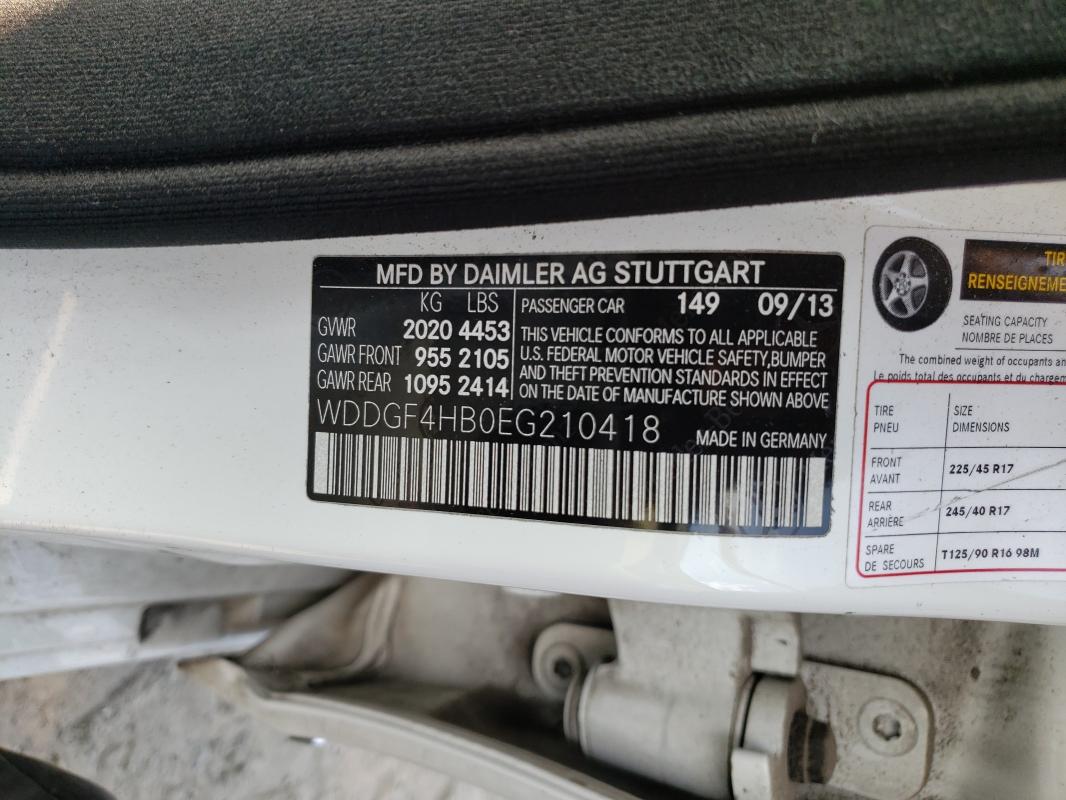 Aukcja sprzedaży 2014 Mercedes-benz C 250, vin: WDDGF4HB0EG210418, numer aukcji: 45138821