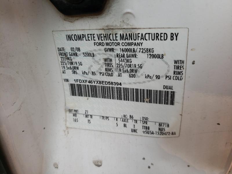47104096 :رقم المزاد ، 1FDXF46YX8ED58394 vin ، 2008 Ford F450 مزاد بيع
