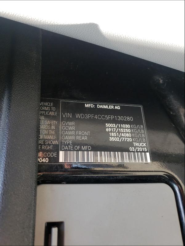 Aukcja sprzedaży 2015 Mercedes-benz Sprinter 3, vin: WD3PF4CC5FP130280, numer aukcji: 45380851