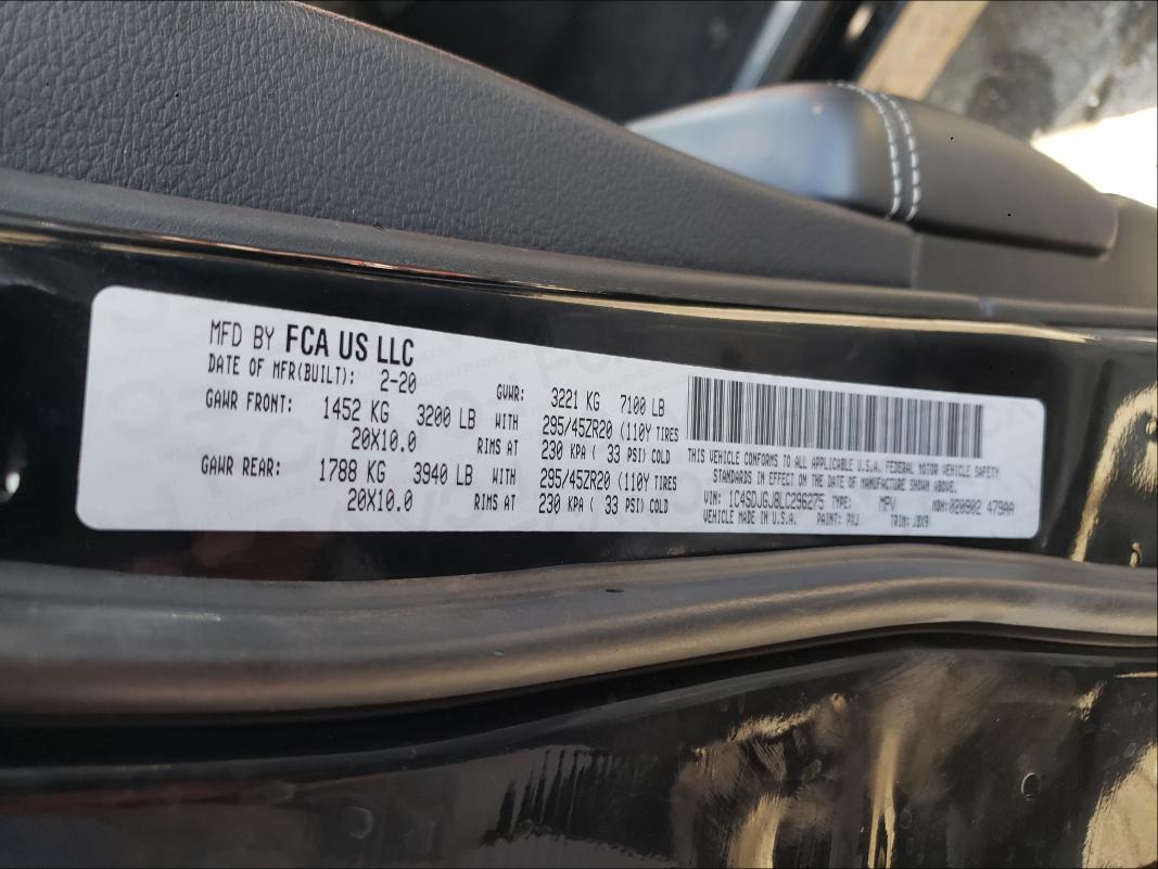 Продажа на аукционе авто 2020 Dodge Durango Sr, vin: 1C4SDJGJ8LC296275, номер лота: 49378331