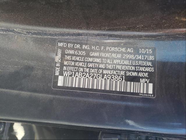 54177371 :رقم المزاد ، WP1AB2A27GLA93861 vin ، 2016 Porsche Cayenne S مزاد بيع