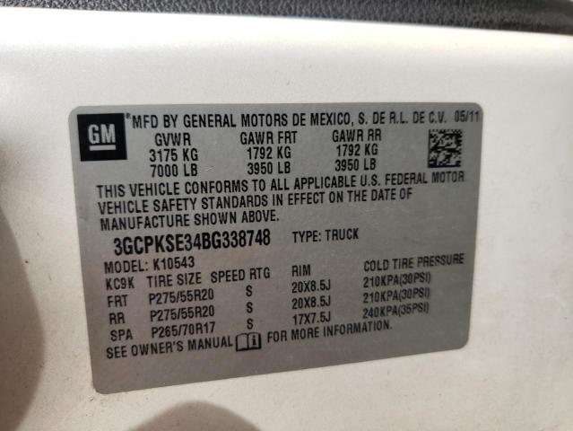 Продаж на аукціоні авто 2011 Chevrolet Silverado, vin: 3GCPKSE34BG338748, номер лоту: 60680291