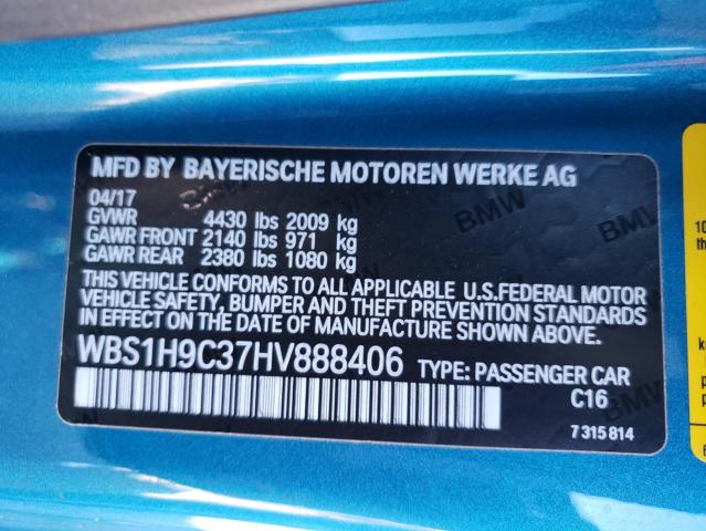 63255941 :رقم المزاد ، WBS1H9C37HV888406 vin ، 2017 Bmw M2 مزاد بيع