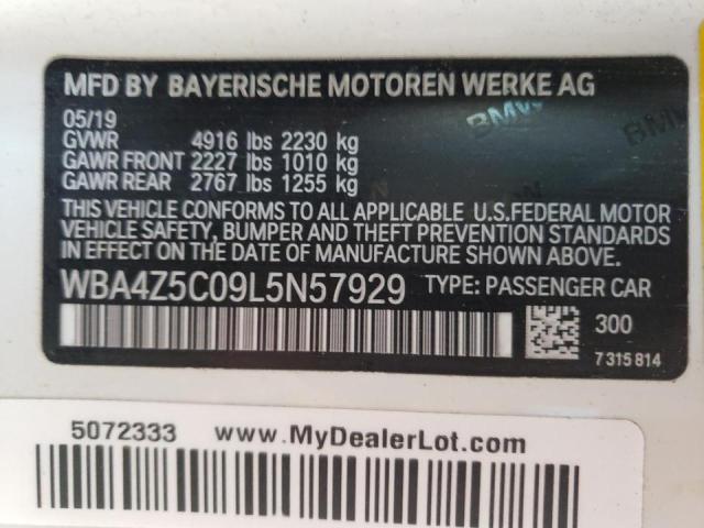65163091 :رقم المزاد ، WBA4Z5C09L5N57929 vin ، 2020 Bmw 440i مزاد بيع