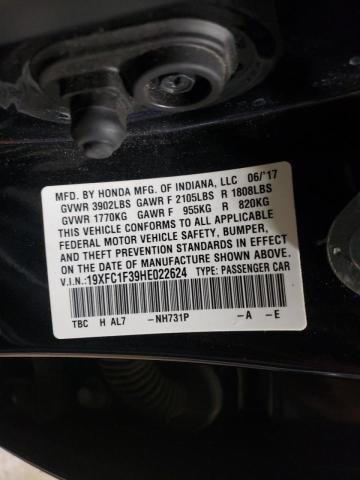 65563101 :رقم المزاد ، 19XFC1F39HE022624 vin ، 2017 Honda Civic Ex مزاد بيع