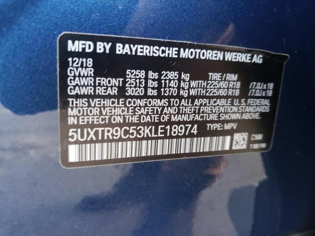 2019 Bmw X3 Xdrive3 მანქანა იყიდება აუქციონზე, vin: 5UXTR9C53KLE18974, აუქციონის ნომერი: 58591871