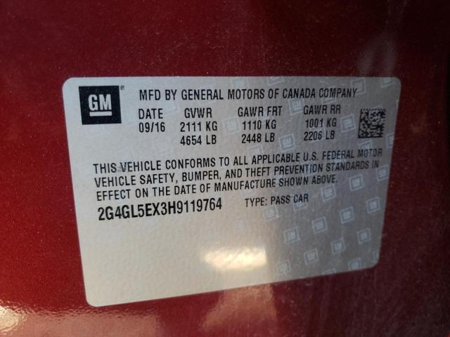 67144991 :رقم المزاد ، 2G4GL5EX3H9119764 vin ، 2017 Buick Regal Spor مزاد بيع