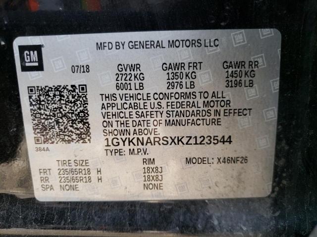2019 Cadillac Xt5 მანქანა იყიდება აუქციონზე, vin: 1GYKNARSXKZ123544, აუქციონის ნომერი: 68161501