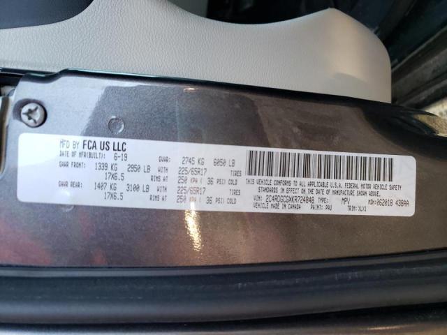 2019 Dodge Grand Cara მანქანა იყიდება აუქციონზე, vin: 2C4RDGCGXKR724848, აუქციონის ნომერი: 69329111