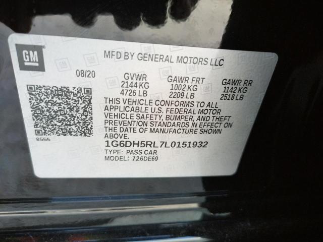 32035742 :رقم المزاد ، 1G6DH5RL7L0151932 vin ، 2020 Cadillac Ct4-v مزاد بيع