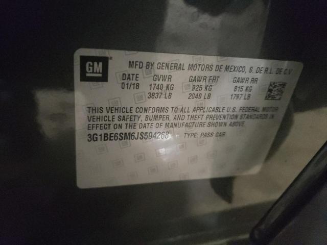 Продаж на аукціоні авто 2018 Chevrolet Cruze Lt, vin: 3G1BE6SM6JS594268, номер лоту: 33597352