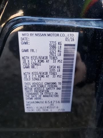 31934522 :رقم المزاد ، 5N1AR2MN2GC654756 vin ، 2016 Nissan Pathfinder S مزاد بيع