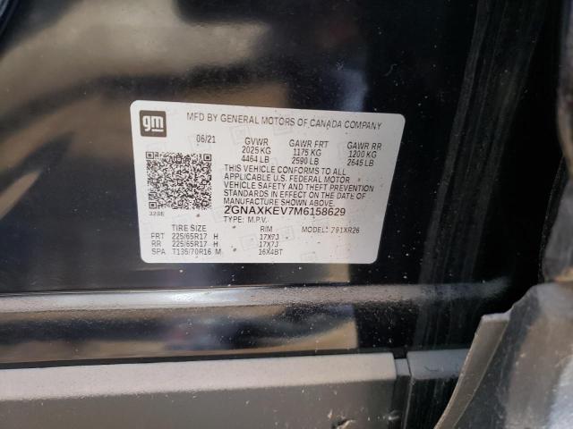 Aukcja sprzedaży 2021 Chevrolet Equinox Lt, vin: 2GNAXKEV7M6158629, numer aukcji: 32866682