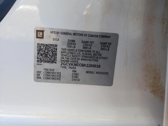 Продажа на аукционе авто 2019 Chevrolet Silverado, vin: 2GCVKNEC6K1105018, номер лота: 34653862