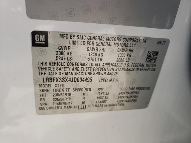 Aukcja sprzedaży 2018 Buick Envision P, vin: LRBFX3SX4JD004496, numer aukcji: 34717542
