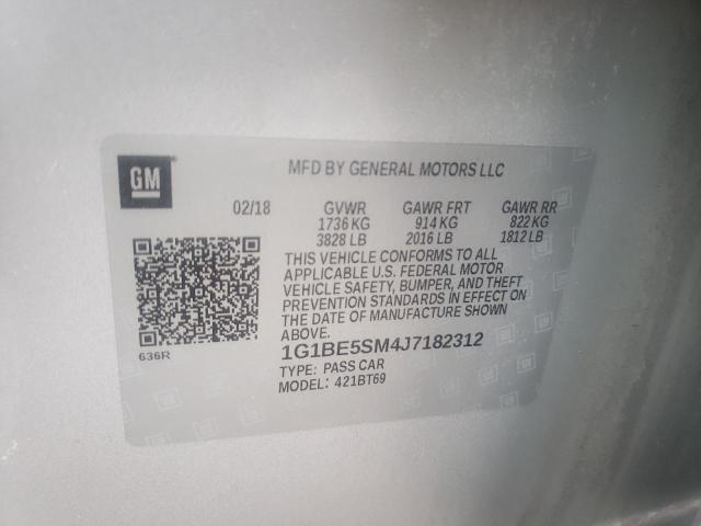 Продаж на аукціоні авто 2018 Chevrolet Cruze Lt, vin: 1G1BE5SM4J7182312, номер лоту: 34824952