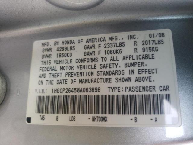 Aukcja sprzedaży 2008 Honda Accord Lxp, vin: 1HGCP26458A063696, numer aukcji: 35527332