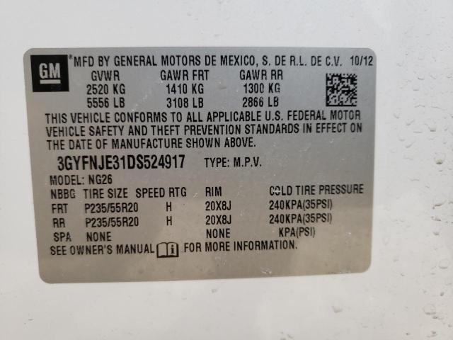 36680502 :رقم المزاد ، 3GYFNJE31DS524917 vin ، 2013 Cadillac Srx مزاد بيع