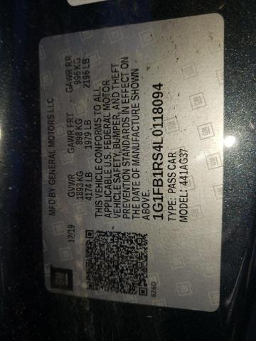 36720772 :رقم المزاد ، 1G1FB1RS4L0118094 vin ، 2020 Chevrolet Camaro مزاد بيع