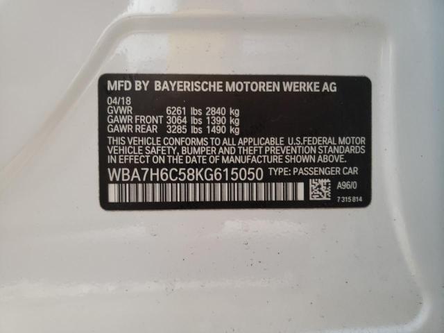 Продаж на аукціоні авто 2019 Bmw M760 Xi, vin: WBA7H6C58KG615050, номер лоту: 36913022