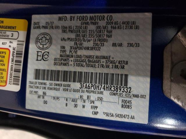 Продажа на аукционе авто 2017 Ford Fusion Se, vin: 3FA6P0H74HR389332, номер лота: 37685872