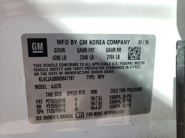 Продаж на аукціоні авто 2019 Buick Encore Pre, vin: KL4CJASB0KB847181, номер лоту: 38946752