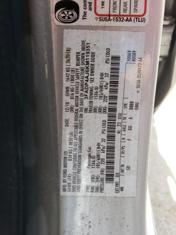 39496032 :رقم المزاد ، 3FADP4AJ6KM119351 vin ، 2019 Ford Fiesta S مزاد بيع