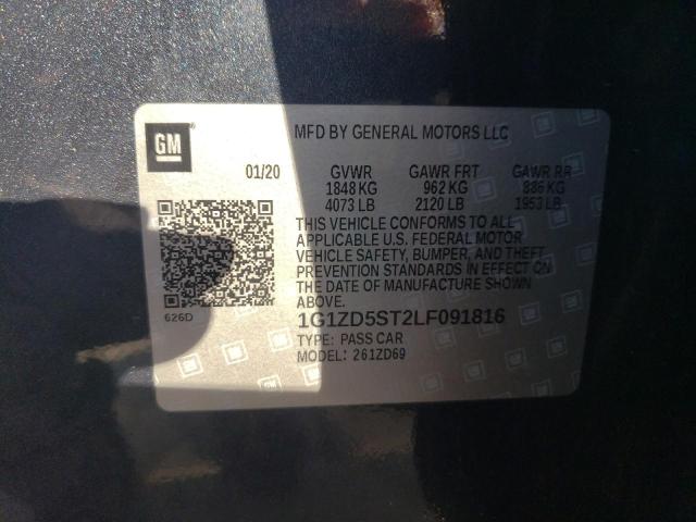 40425912 :رقم المزاد ، 1G1ZD5ST2LF091816 vin ، 2020 Chevrolet Malibu Lt مزاد بيع