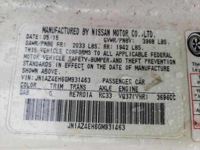 Продажа на аукционе авто 2016 Nissan 370z Base, vin: JN1AZ4EH6GM931463, номер лота: 40364302
