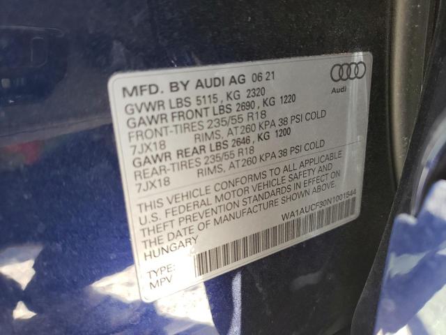 Продажа на аукционе авто 2022 Audi Q3 Premium, vin: WA1AUCF30N1001544, номер лота: 39956162