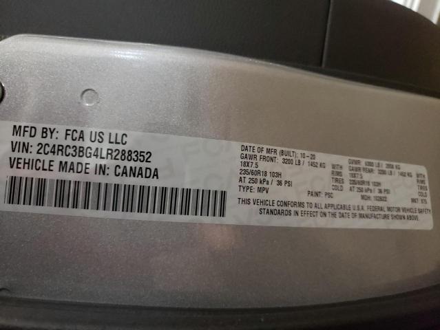 Продаж на аукціоні авто 2020 Chrysler Pacifica T, vin: 2C4RC3BG4LR288352, номер лоту: 43341662