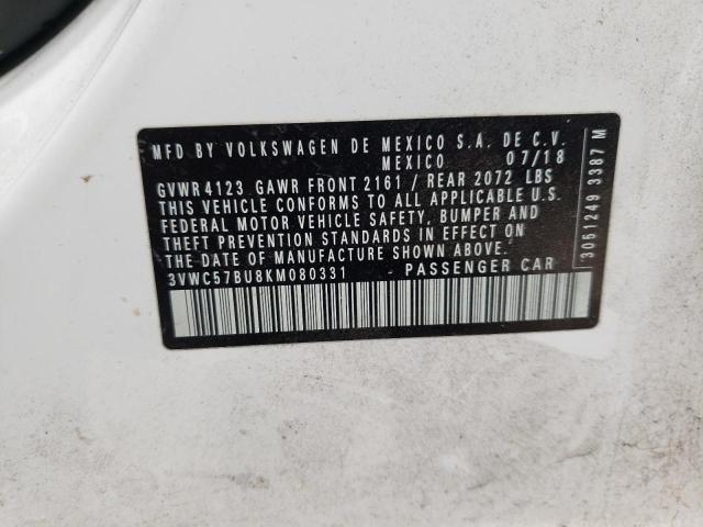 Aukcja sprzedaży 2019 Volkswagen Jetta S, vin: 3VWC57BU8KM080331, numer aukcji: 43470282