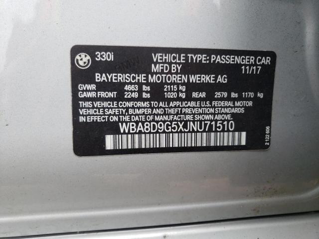 Aukcja sprzedaży 2018 Bmw 330 Xi, vin: WBA8D9G5XJNU71510, numer aukcji: 43326002