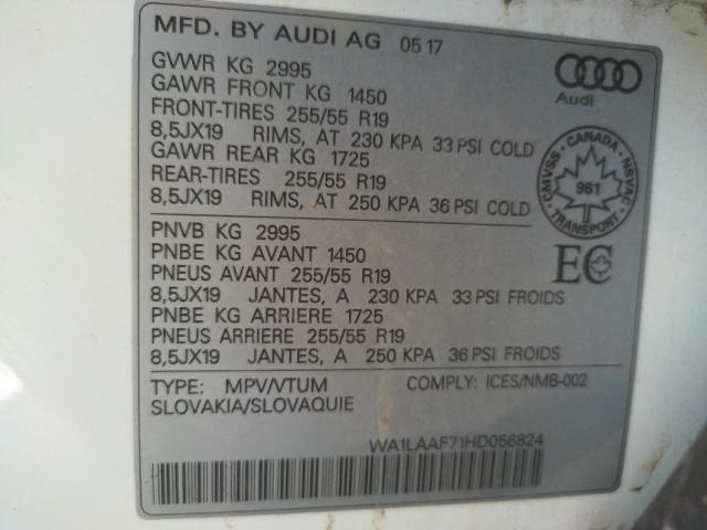 Продажа на аукционе авто 2017 Audi Q7 Premium Plus, vin: WA1LAAF71HD056824, номер лота: 43914432