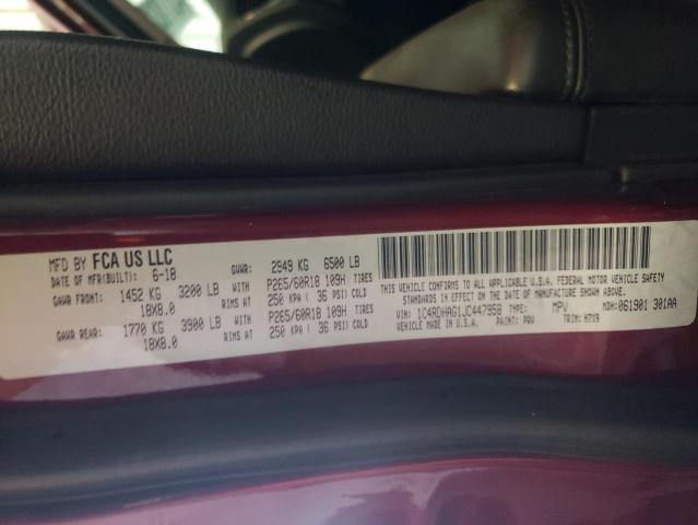 2018 Dodge Durango Sx მანქანა იყიდება აუქციონზე, vin: 1C4RDHAG1JC447958, აუქციონის ნომერი: 43778382