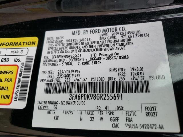 Aukcja sprzedaży 2016 Ford Fusion Titanium, vin: 3FA6P0K98GR255691, numer aukcji: 43767412