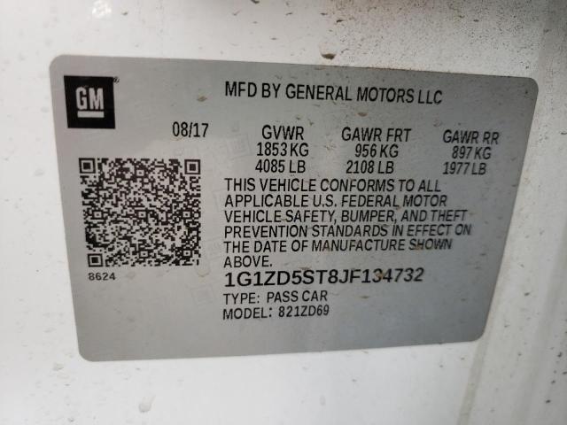 Aukcja sprzedaży 2018 Chevrolet Malibu Lt, vin: 1G1ZD5ST8JF134732, numer aukcji: 43824522