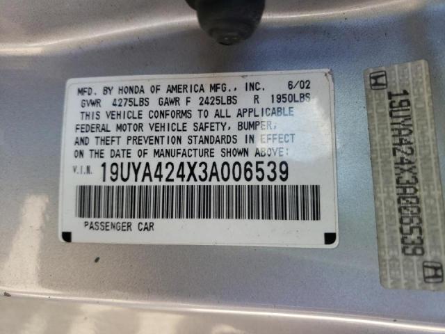 44491692 :رقم المزاد ، 19UYA424X3A006539 vin ، 2003 Acura 3.2cl مزاد بيع