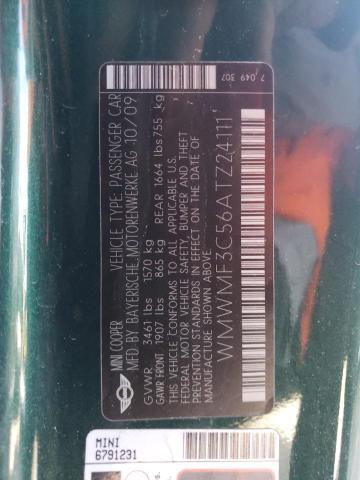2010 Mini Cooper მანქანა იყიდება აუქციონზე, vin: WMWMF3C56ATZ24111, აუქციონის ნომერი: 43771912
