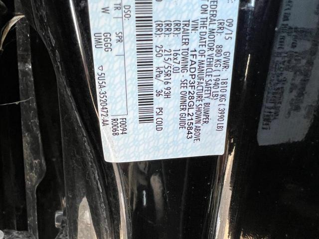 Aukcja sprzedaży 2016 Ford Focus Se, vin: 1FADP3F28GL215843, numer aukcji: 45153942