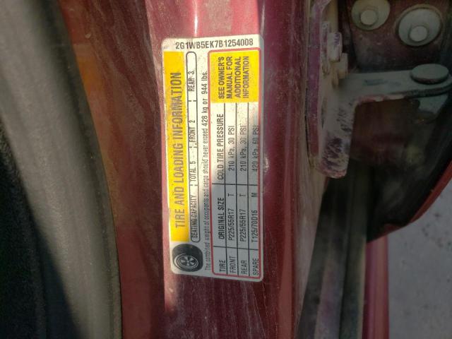 2011 Chevrolet Impala Lt მანქანა იყიდება აუქციონზე, vin: 2G1WB5EK7B1254008, აუქციონის ნომერი: 44948052