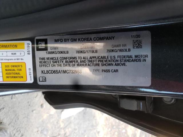 Aukcja sprzedaży 2021 Chevrolet Spark 1lt, vin: KL8CD6SA1MC732953, numer aukcji: 45175812