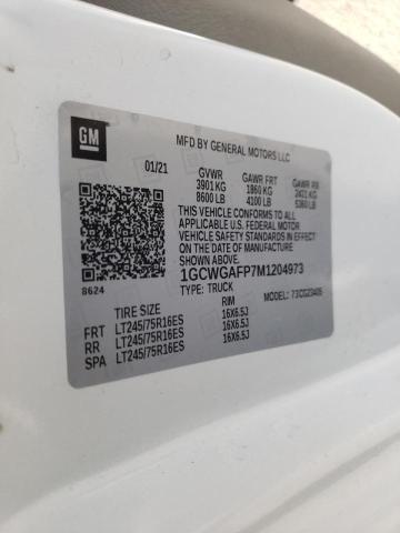 Aukcja sprzedaży 2021 Chevrolet Express G2500, vin: 1GCWGAFP7M1204973, numer aukcji: 45317762