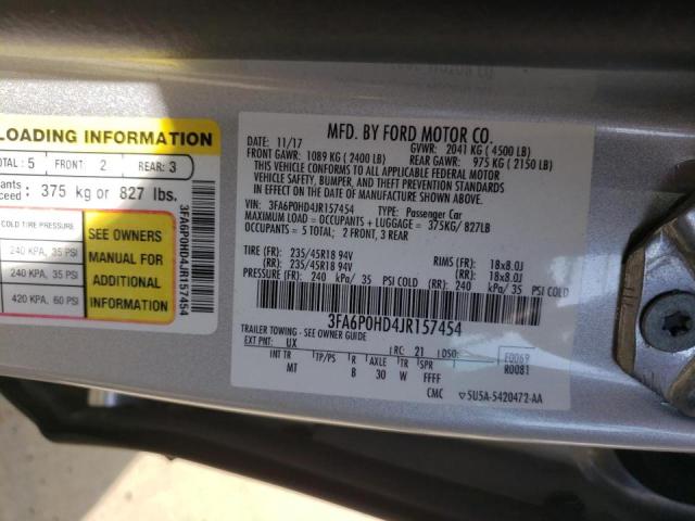 Aukcja sprzedaży 2018 Ford Fusion Se, vin: 3FA6P0HD4JR157454, numer aukcji: 43783662